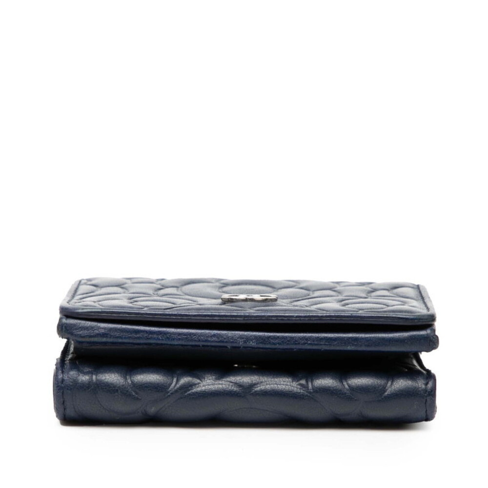 CHANEL Blue Leather Logo Wallet - Picture 3 of 6